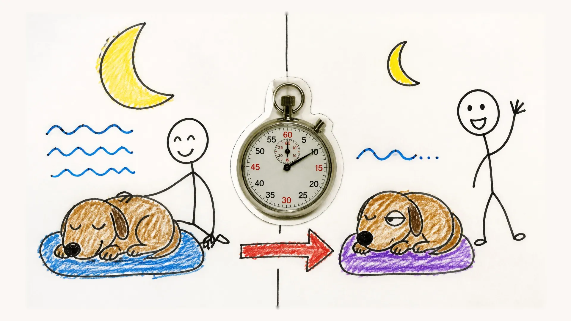 The same dog sleeps sooner beside its owner than beside a friendly stranger